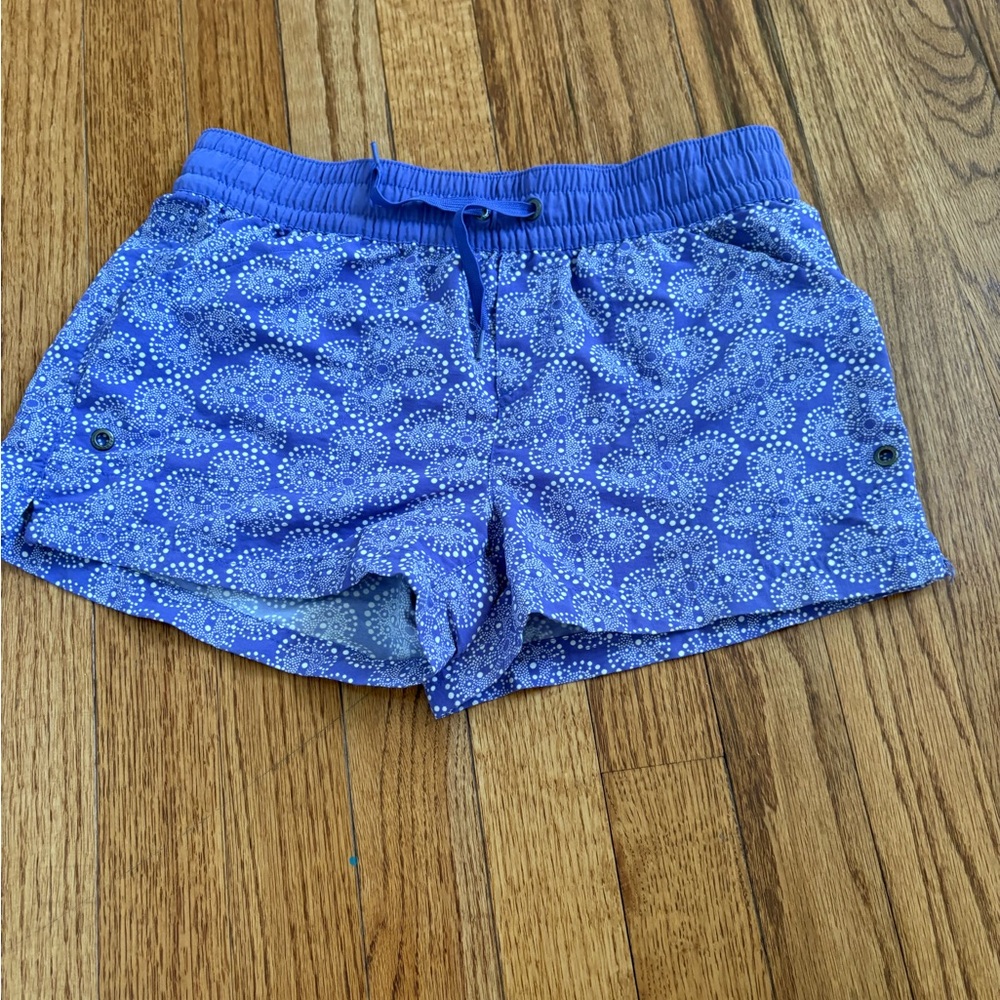 Patagonia Royal Blue Geometric Athletic Shorts